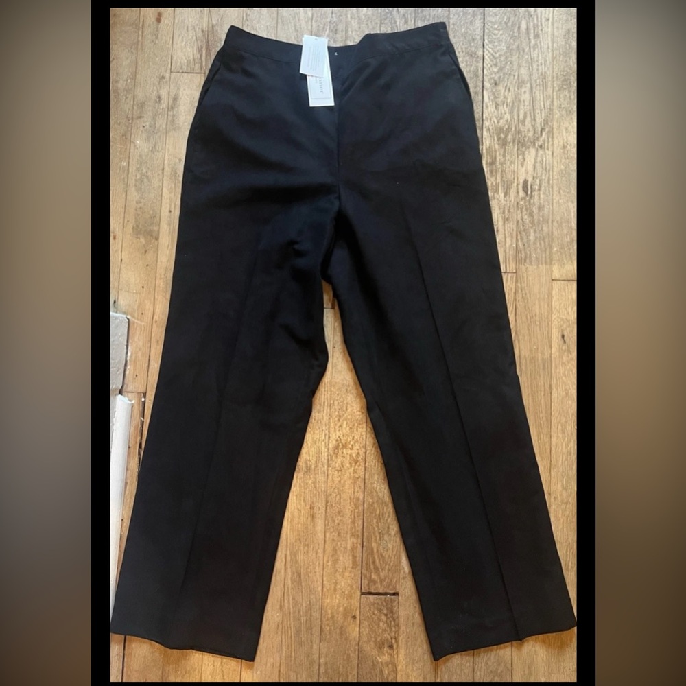 Alfred Dunner Black Dress Pants Straight-Leg Flat Front Sz 10